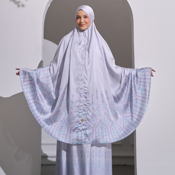 MUKENA ETNIK - BABY BLUE