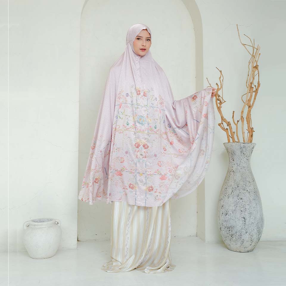 edera 2 MUKENA EDERA PINK CREAM - Image 1